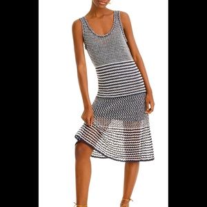 J. Crew | A-Line Multi Stitch Knit Dress, Navy and White, Size XXL - EUC